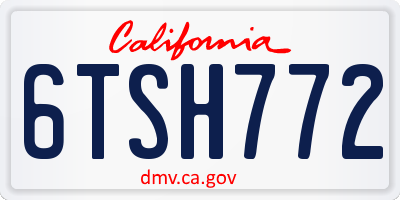 CA license plate 6TSH772