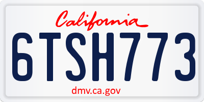 CA license plate 6TSH773