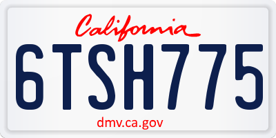 CA license plate 6TSH775