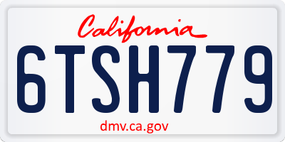 CA license plate 6TSH779
