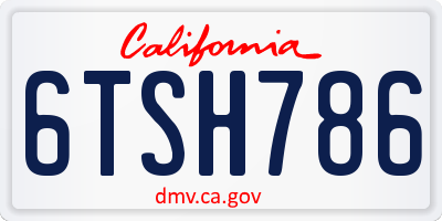 CA license plate 6TSH786