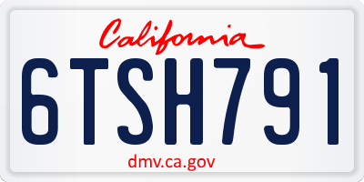 CA license plate 6TSH791