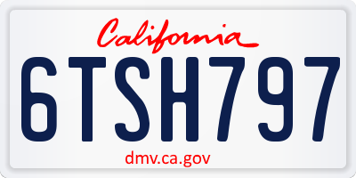 CA license plate 6TSH797