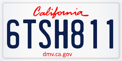 CA license plate 6TSH811