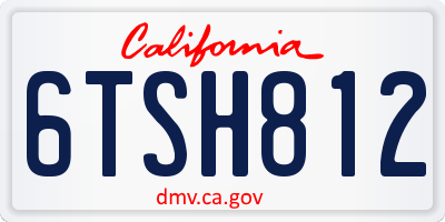 CA license plate 6TSH812