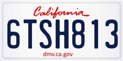 CA license plate 6TSH813