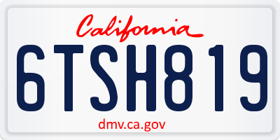 CA license plate 6TSH819