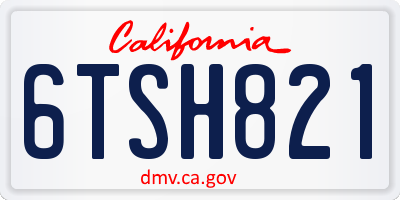 CA license plate 6TSH821