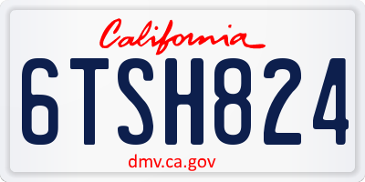CA license plate 6TSH824