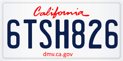 CA license plate 6TSH826