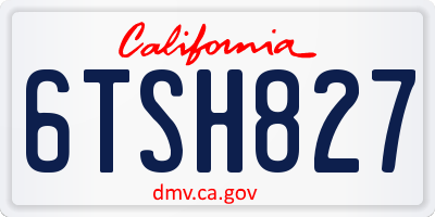 CA license plate 6TSH827