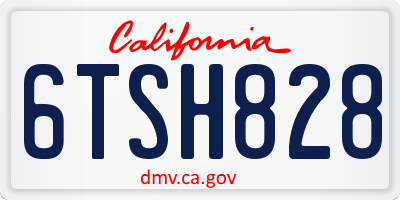 CA license plate 6TSH828