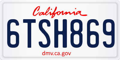 CA license plate 6TSH869