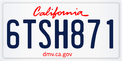 CA license plate 6TSH871
