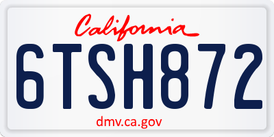 CA license plate 6TSH872