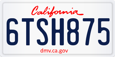 CA license plate 6TSH875