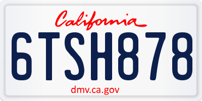CA license plate 6TSH878
