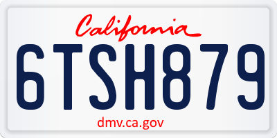 CA license plate 6TSH879