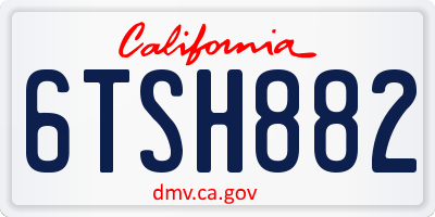 CA license plate 6TSH882