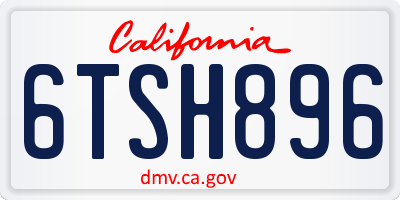 CA license plate 6TSH896