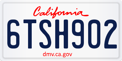 CA license plate 6TSH902