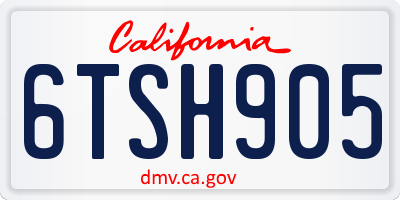 CA license plate 6TSH905