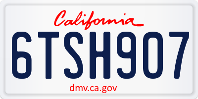 CA license plate 6TSH907