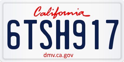 CA license plate 6TSH917