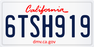 CA license plate 6TSH919