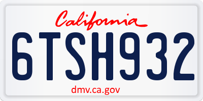 CA license plate 6TSH932