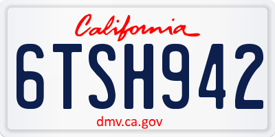 CA license plate 6TSH942