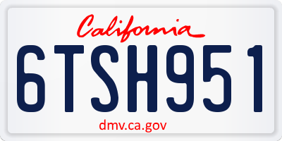 CA license plate 6TSH951
