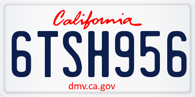 CA license plate 6TSH956