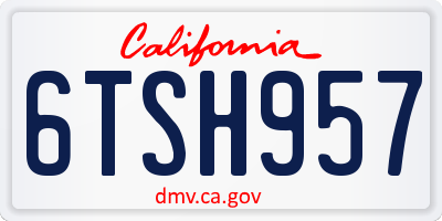 CA license plate 6TSH957