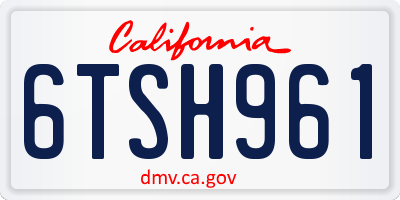 CA license plate 6TSH961