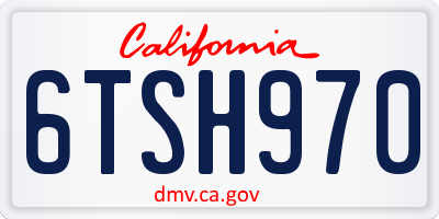 CA license plate 6TSH970