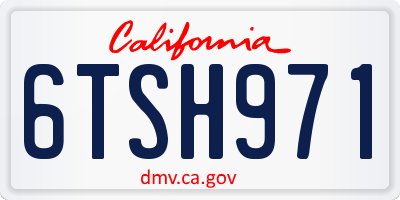 CA license plate 6TSH971