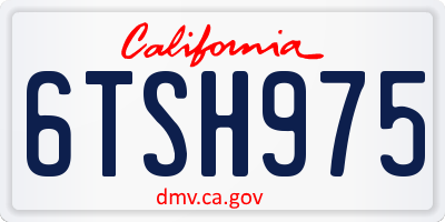 CA license plate 6TSH975