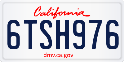 CA license plate 6TSH976