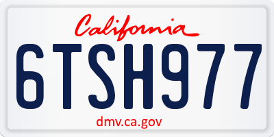 CA license plate 6TSH977