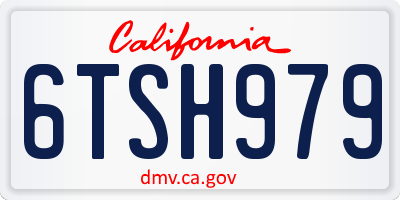 CA license plate 6TSH979