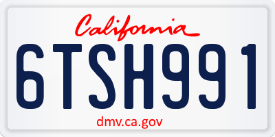 CA license plate 6TSH991