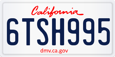 CA license plate 6TSH995