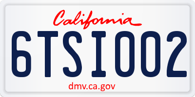 CA license plate 6TSI002