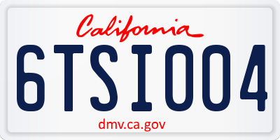 CA license plate 6TSI004