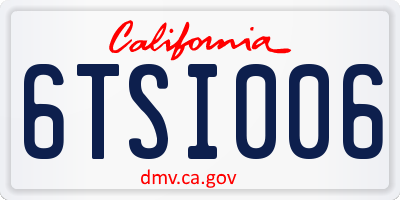CA license plate 6TSI006