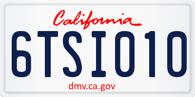 CA license plate 6TSI010