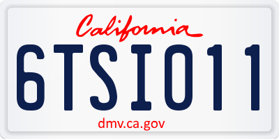 CA license plate 6TSI011