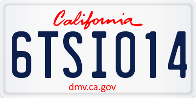 CA license plate 6TSI014