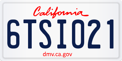 CA license plate 6TSI021
